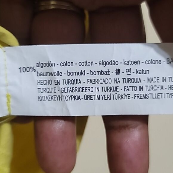 Zara Yellow Tunic Dress Shirt With Ruched Sleeves & Pockets Women's Size Small - Picture 9 of 9